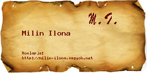 Milin Ilona névjegykártya